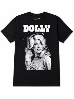 DOLLY Graphic Tee - Black with White Print